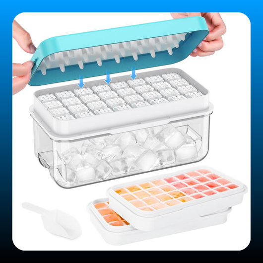 Stackable Ice Cube Tray Set with Lid and Bin