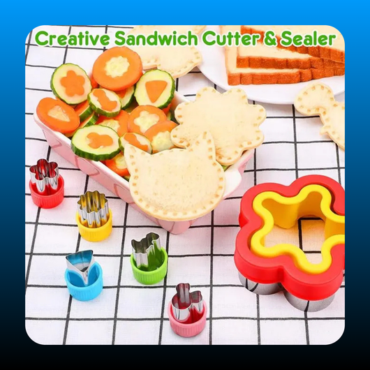 Colorful Plastic Sandwich Cutter & Sealer Set (8 PCS)