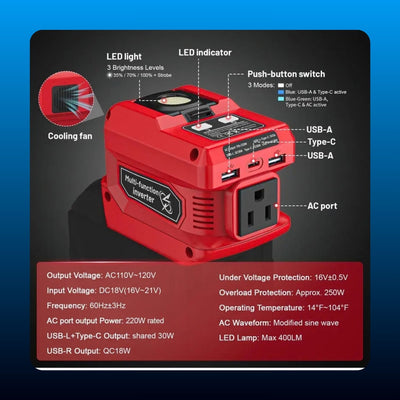220W Cordless Battery Power Inverter