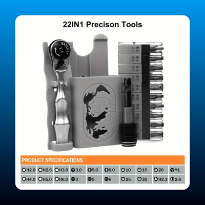 Mini Ratchet Wrench Set with Hex Slotted Phillips Bits All-in-One Portable Tool Kit