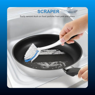 Kitchen Scrub Brush with Scraper (2 Pack)