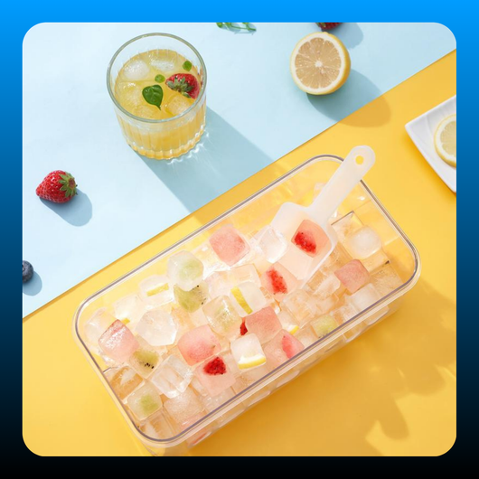 Stackable Ice Cube Tray Set with Lid and Bin