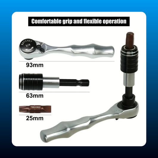 Mini Ratchet Wrench Set with Hex Slotted Phillips Bits All-in-One Portable Tool Kit