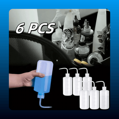 Plastic Safety Wash Bottles (6 Pack, 500ml)