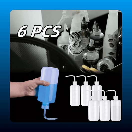 Plastic Safety Wash Bottles (6 Pack, 500ml)
