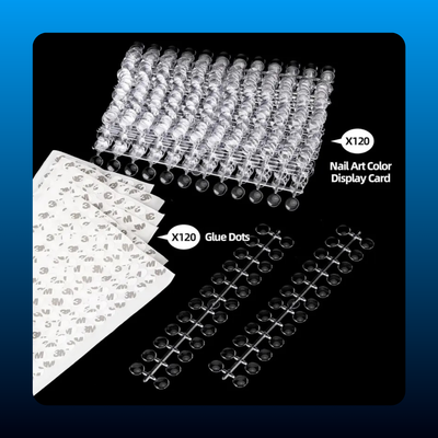 720 Pcs Nail Polish Swatch Dots Round Nail Display Tips