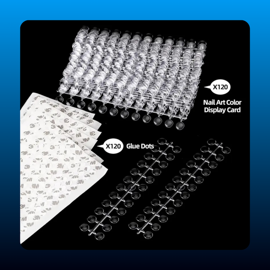 720 Pcs Nail Polish Swatch Dots Round Nail Display Tips