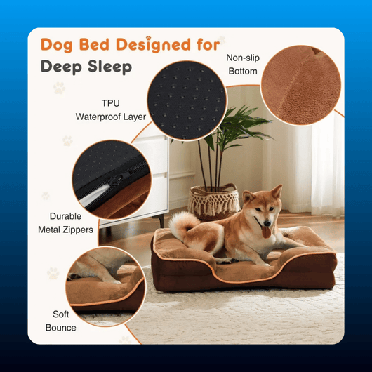 Orthopedic Bolster Dog Bed, Waterproof