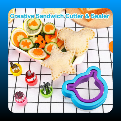 Colorful Plastic Sandwich Cutter & Sealer Set (8 PCS)