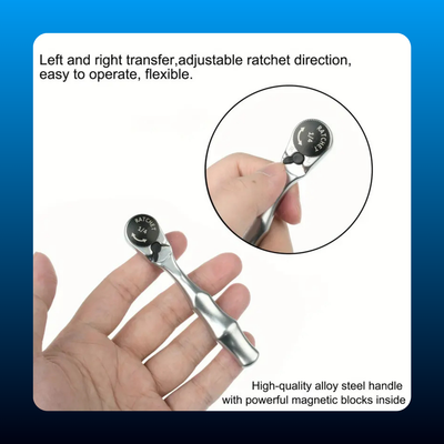 Mini Ratchet Wrench Set with Hex Slotted Phillips Bits All-in-One Portable Tool Kit
