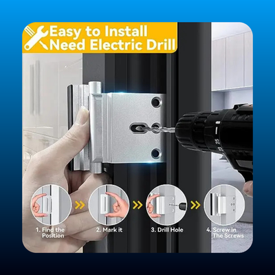 Home Security Door Lock Withstand (2 Pack)