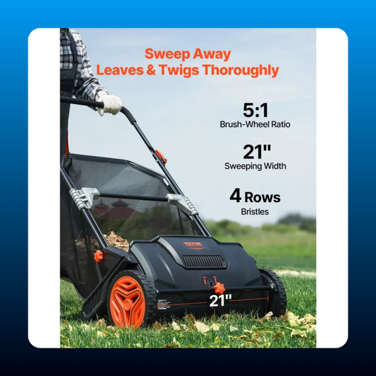 Push Lawn Sweeper with 21 Inch Width
