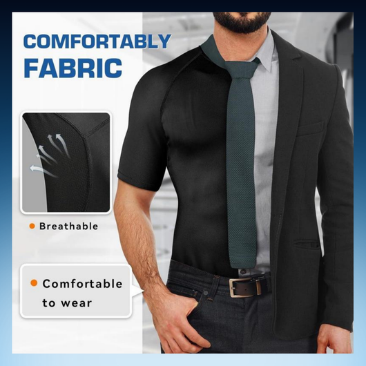 Men’s Sauna Sweat Shirt Short Sleeve Compression Workout Top