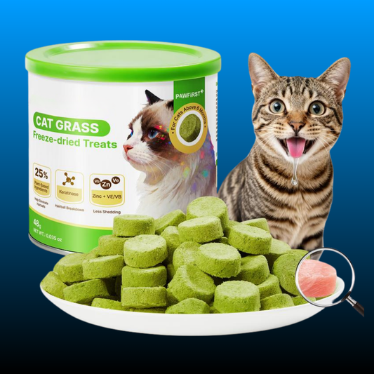 Dried Cat Grass Treats for Hairball Control & Digestive Health
