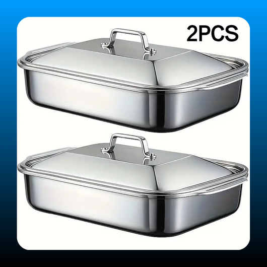 Non-Stick Stainless Steel Baking Pans with Lids