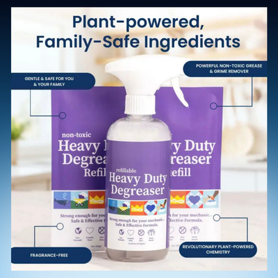 Refillable Heavy Duty Degreaser Spray, Non Toxic Unscented Cleaner