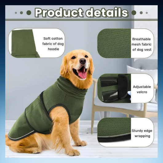 Calming Dog Hoodie Vest with Noise-Reducing Ear Cover