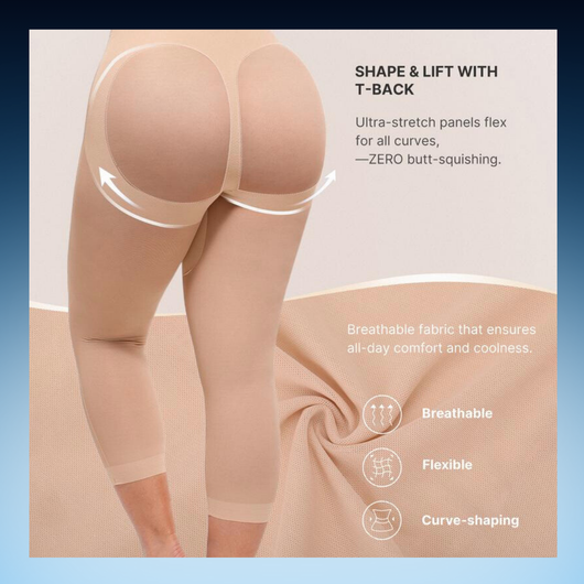 Plus Size High Waist Butt Lifting Capri Shapewear