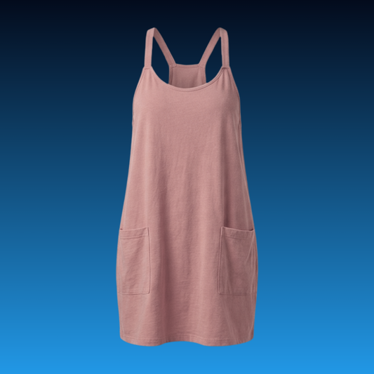 Women's Athletic Sleeveless Mini Dress with Built-in Shorts
