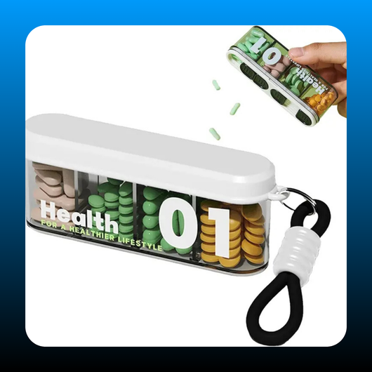 Portable Pill Dispenser with 4 Compartments (2 Pack)