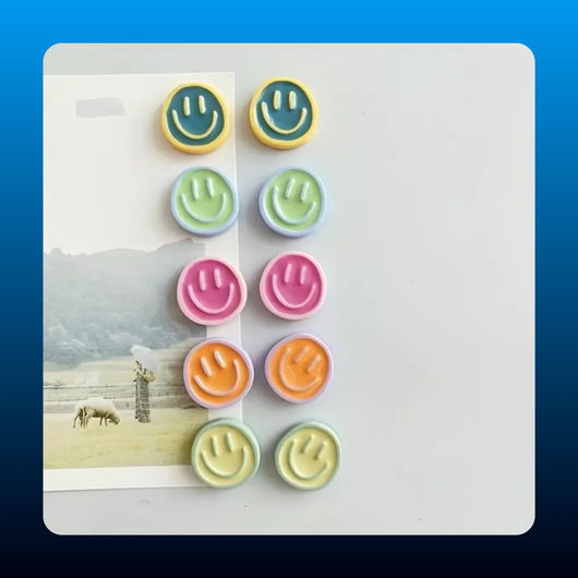Smiling Face Design Fridge Magnet (10 PCS)