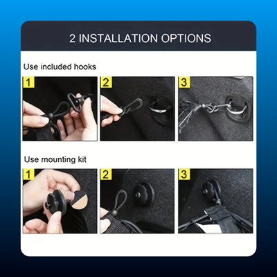 Stretchable Car Trunk Organizer Net with Hooks