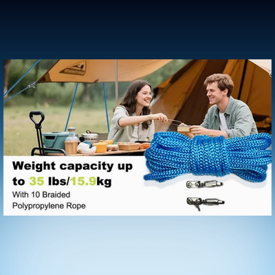 Retractable Buckle Rope with Secure Locking Clips (3 Pack)