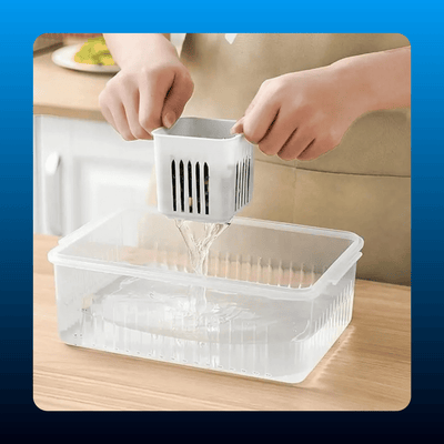 Collapsible 6-Compartment Crisper Container