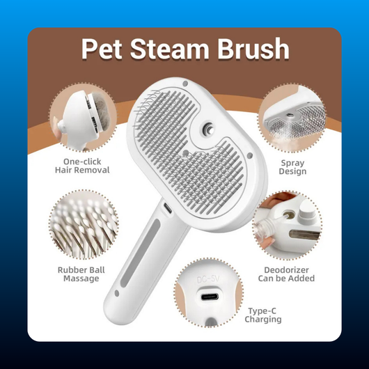 Pet Shedding and Grooming Brush with Sprayer