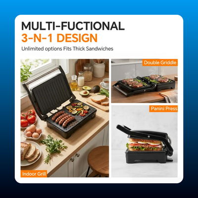 3-in-1 Electric Grill and Panini Press