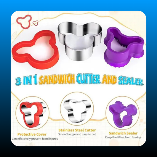 Colorful Plastic Sandwich Cutter & Sealer Set (8 PCS)