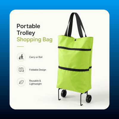 Foldable Shopping Trolley Bag with Wheels