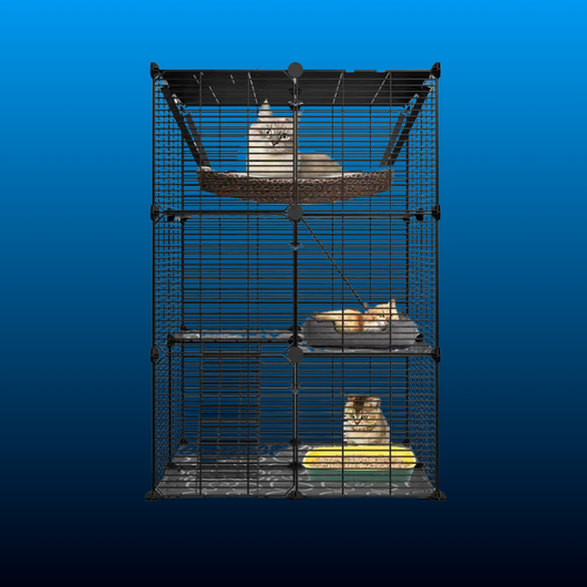Enclosed 3 Tier Wire Cat House