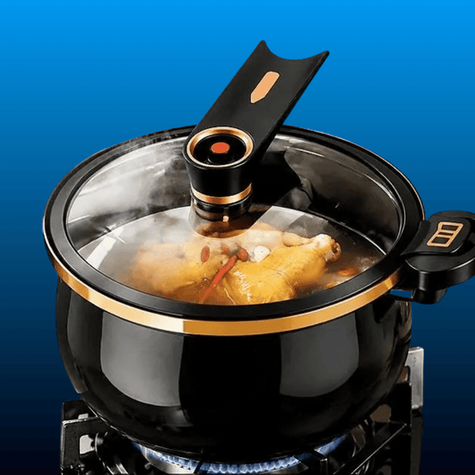 Locking Lid Stock Pot with Glass Cover