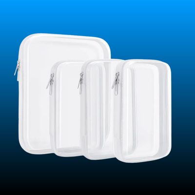 Clear Hard Zipper Case (4 Pack)