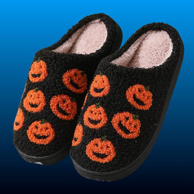 Pumpkin Plush House Slippers