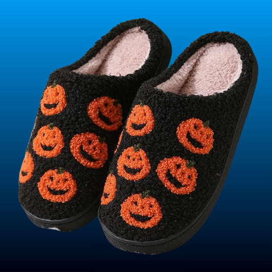 Pumpkin Plush House Slippers