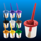 Children's No Spill Paint Cups with Colored Lids and 10 Piece Large Round Brush Set