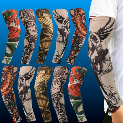 Nylon Cooling Temporary Tattoo Arm Sleeves Cover (5 Pack)