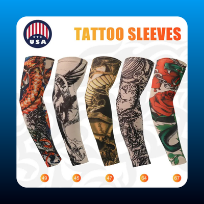 Nylon Cooling Temporary Tattoo Arm Sleeves Cover (5 Pack)