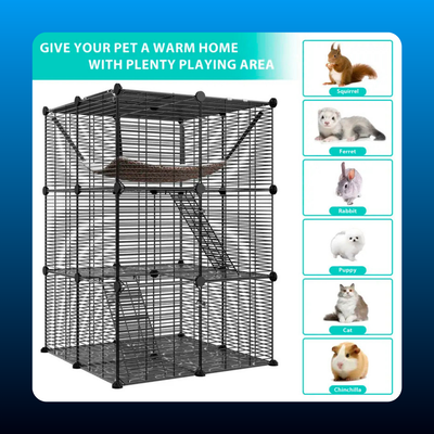 Enclosed 3 Tier Wire Cat House