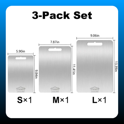 3PCS Stainless Steel Cutting Board Set