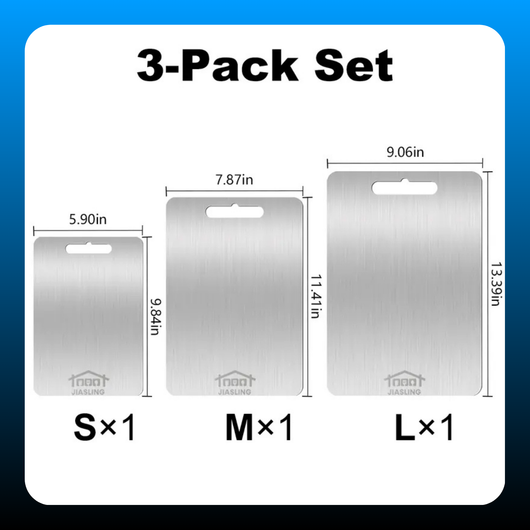 3PCS Stainless Steel Cutting Board Set