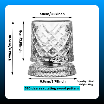 Luxury 360° Spinning Crystal Glass