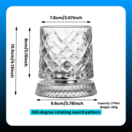 Luxury 360° Spinning Crystal Glass