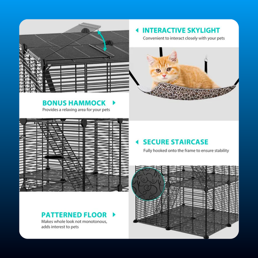 Enclosed 3 Tier Wire Cat House