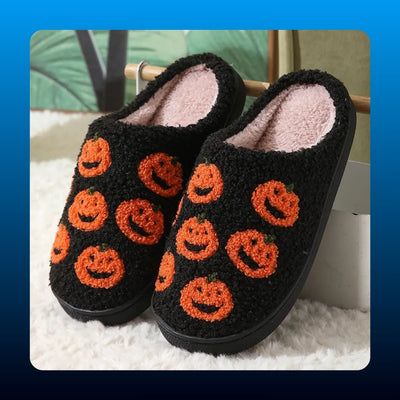Pumpkin Plush House Slippers