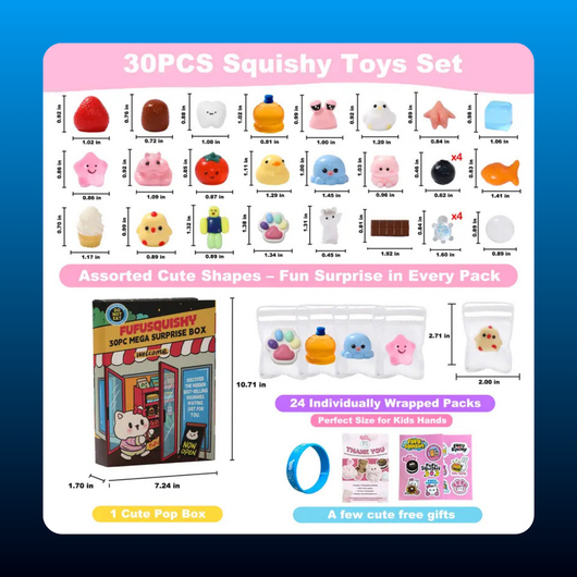 Slow Rising Squishy Toy Set (30 Piece)