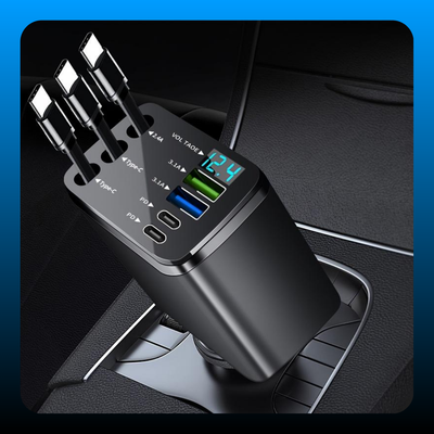 7-in1 Smart Universal Fast Retractable Car Charger