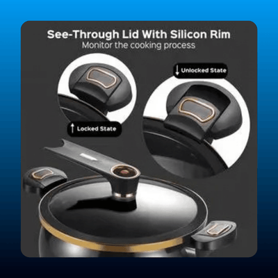 Locking Lid Stock Pot with Glass Cover